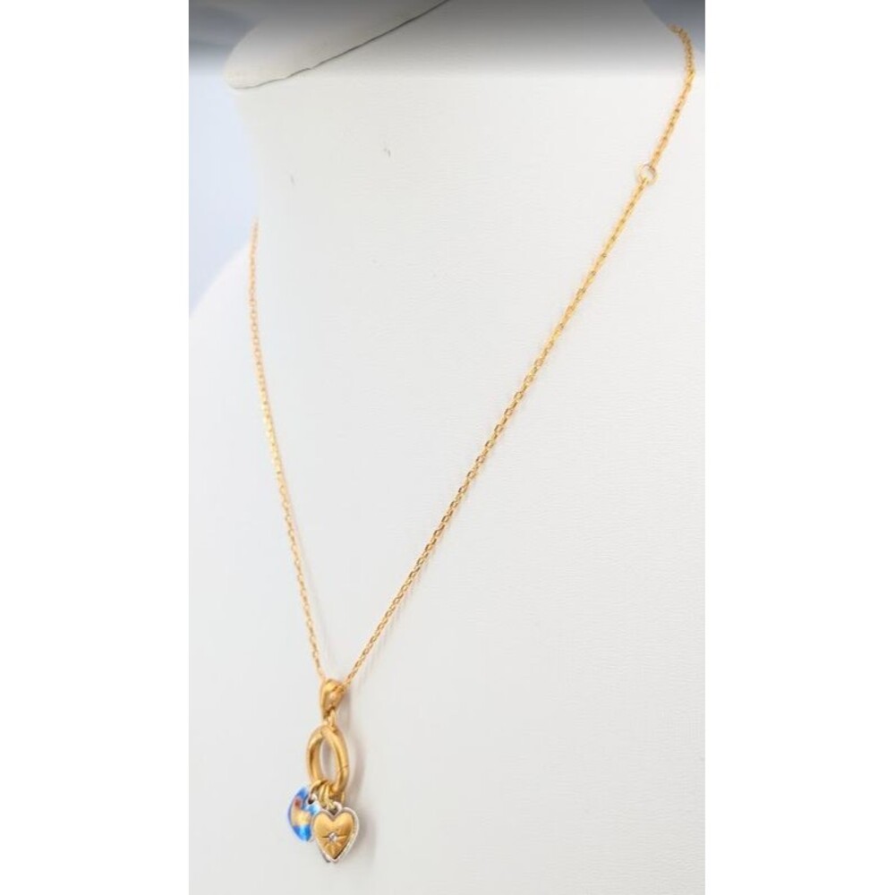 Brighton One Heart Necklace JM7687 Gold Silver Blue Red Enamel Crystal 16-19in - Picture 6 of 14